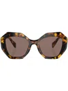 Prada Tortoiseshell-effect Logo Sunglasses In Brown