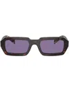 Prada Tortoiseshell-effect Rectangular Sunglasses In Multi