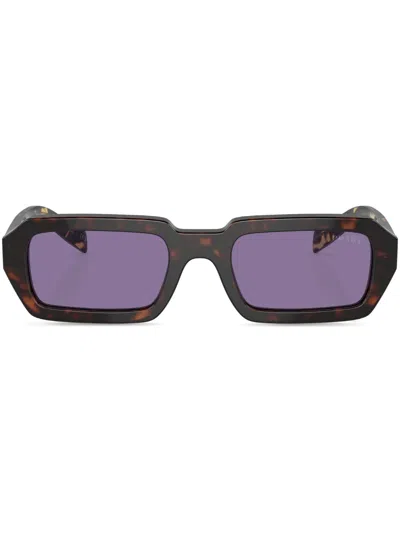 Prada Tortoiseshell-effect Rectangular Sunglasses In Multi