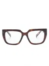 Prada Tortoiseshell-effect Square-frame Glasses In Brown