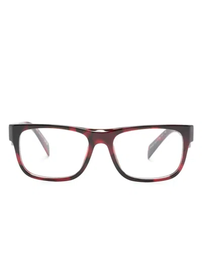 Prada Eckige Brille In Schildpattoptik In Red