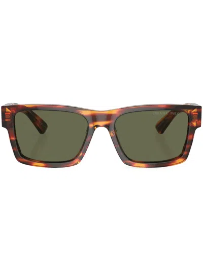 PRADA TORTOISESHELL-EFFECT SQUARE-FRAME SUNGLASSES