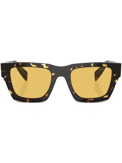 Prada Tortoiseshell-effect Square Sunglasses In Black