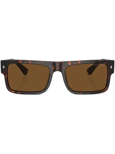 PRADA TORTOISESHELL-EFFECT SQUARE SUNGLASSES