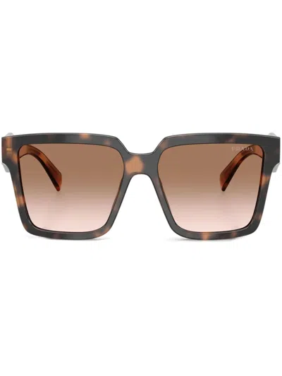 PRADA TORTOISESHELL-EFFECT SQUARE SUNGLASSES