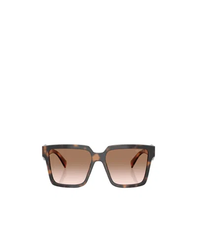 Prada Tortoiseshell-effect Square Sunglasses In Brown