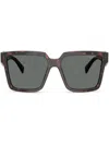 Prada Oversized Geometric Eyewear With Dark Grey Lenses In Brown