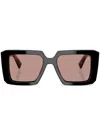 Prada Tortoiseshell-effect Square Sunglasses In Black