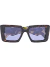 Prada Tortoiseshell-effect Sunglasses In Braun