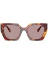 Prada Tortoiseshell-effect Sunglasses In Brown