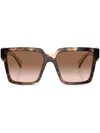 Prada Pr 24zs 07r0a6 56mm Womens Square Sunglasses In Brown