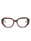 Prada Tortoiseshell Geometric-frame Glasses In Brown