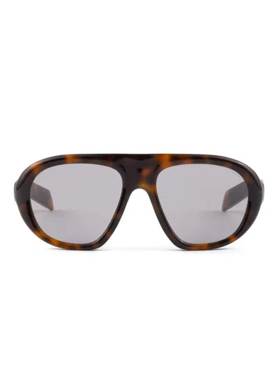 Prada Tortoiseshell Pilot-frame Sunglasses In Brown