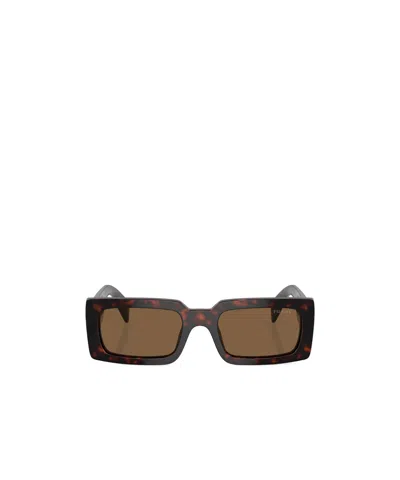 Prada Tortoiseshell Rectangle-frame Sunglasses In Brown