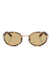 Prada Womens Brown Pr B56s Round-frame Tortoiseshell Metal Sunglasses In Brown