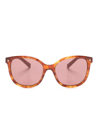Prada Tortoiseshell Butterfly-frame Tinted Sunglasses In Brown