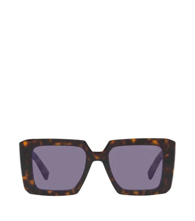 Prada Tortoiseshell Square Sunglasses In Brown