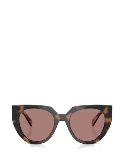 Prada Tortoiseshell-effect Cat-eye Sunglasses In Brown