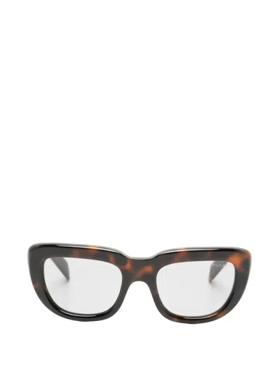 Prada Tortoiseshell-effect Rectangle-frame Sunglasses In Pattern