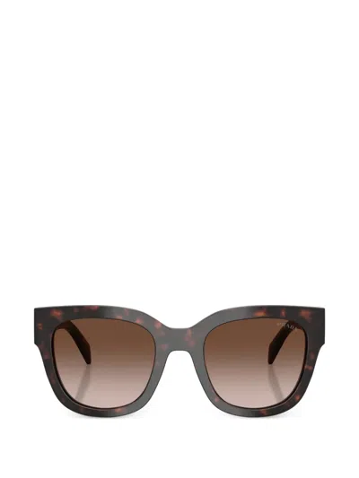 Prada Tortoiseshell-effect Square-frame Sunglasses In Brown