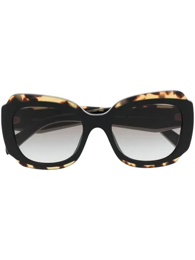 Prada Tortoishell-effect Sunglasses In Black