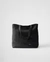 Prada Leather Tote Bag In Black