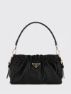 Prada Leather Shoulder Bag In Black