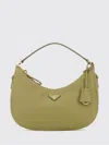 Prada Leather Handbag With Structured Shape And Strap In Green
