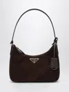 Prada Reedition 2005 Mini Bag In Moro Suede Leather In Brown