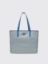 Prada Geometric Diamond Pattern Tote Bag With Signature Logo