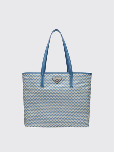 PRADA PRADA TOTE BAGS WOMAN BLUE