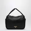 Prada Leather Shoulder Bag Top Handle Design In Black