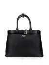 Prada Small Logo Leather Top Handle Bag In Nero