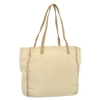 Pre-owned Prada Tote Vitello Daino Vitello Daino Nylon Tote Bag Bag () In Sand