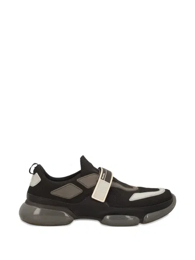 Pre-owned Prada Touch-strap Sneakers In Black