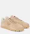 Prada Trail Suede Sneakers In Beige