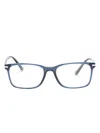Prada Translucent Rectangle-frame Glasses In Blue