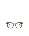 Prada Square Frame Glasses In Brown