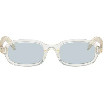 Prada Transparent Iconic Metal Plaque Sunglasses In White