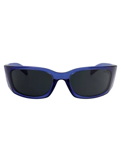 Prada Transparent Iris Acetate Sunglasses In Blue