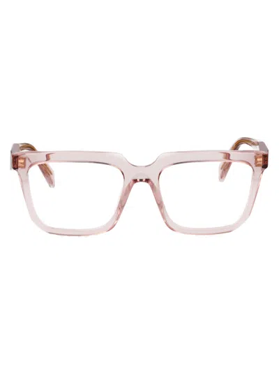 Prada Transparent Peach Acetate Optical In Metallic