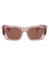 Prada Transparent Peach Acetate Sunglasses In Pink