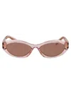 Prada Transparent Peach Acetate Sunglasses In Pink