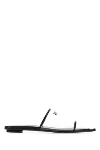 Prada White Slip On Sandals In Transparent