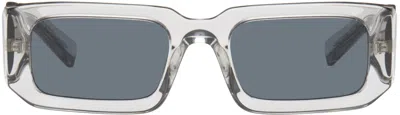 Prada Transparent Rectangular Sunglasses In 12r09t