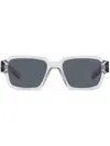 Prada Eyewear Rectangular Frame Sunglasses In 灰色