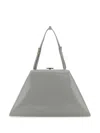Prada Adjustable Leather Shoulder Bag With Tonal Handles In Grau