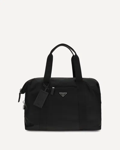 Prada Travel Bag In Re-nylon And Saffiano In Black