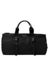 Prada Duffle Bag In Technical Nylon With Triangular Logo