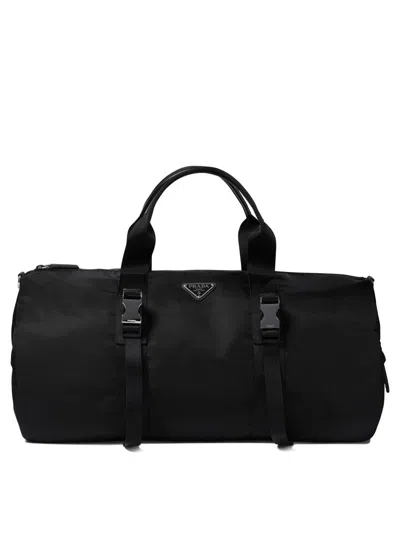 Prada Travel Bag With Logo In Black